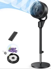 Dreo Fan for Bedroom, 80° Oscillating Standing Fan, 25dB Quiet, 80ft Pedestal Fa