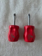 New Snap-on Stubby Screwdriver Set Phillips Flat Tip Red Shd1r Shdp22irr