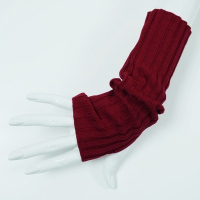 Armstulpen Damen, Pulswärmer, 100% WOLLE Merino dunkles merlot-rot