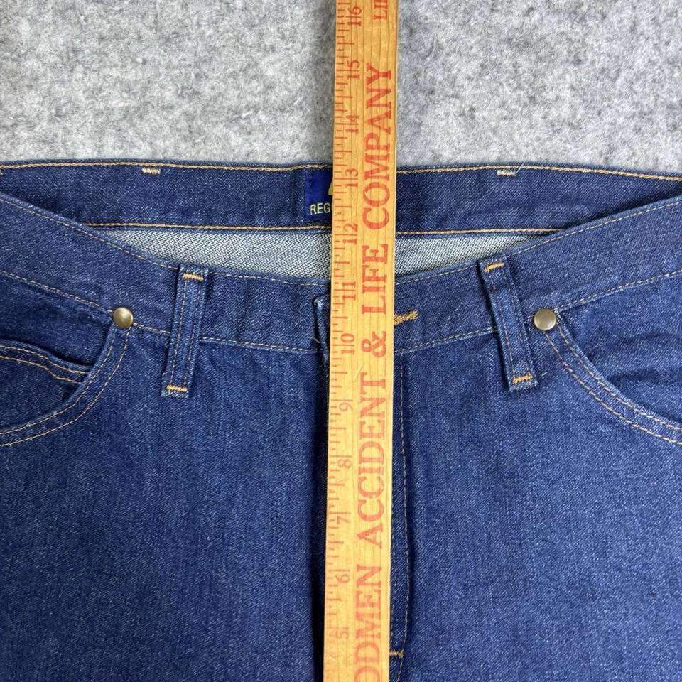 Wrangler 47MWZ Regular Fit Jeans Mens 33x32 Blue Dark Wash Cowboy Cut Denim - Image 4 of 4
