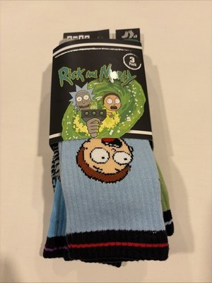 SwagBoxers 3 Pack Rick and Morty Crew Socks Men s Size 8-13 New In Packaging
