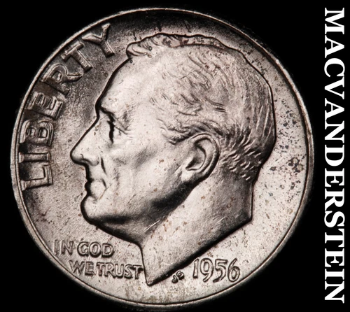 1956 Roosevelt Dime- Silver- Choice Gem Brilliant Uncirculated Luster #i9004
