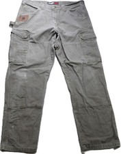 Wrangler Riggs Workwear Men Ranger Cargo Pants Ripstop Cotton Green 36x30 Casual