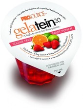 Gelatein 20 Oral Protein Supplement Fruit Punch 4oz Cup 90 Cals Per Serving 1