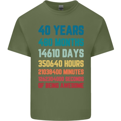 40th Birthday 40 Year Old Mens Light Cotton T-Shirt - Picture 8 of 25