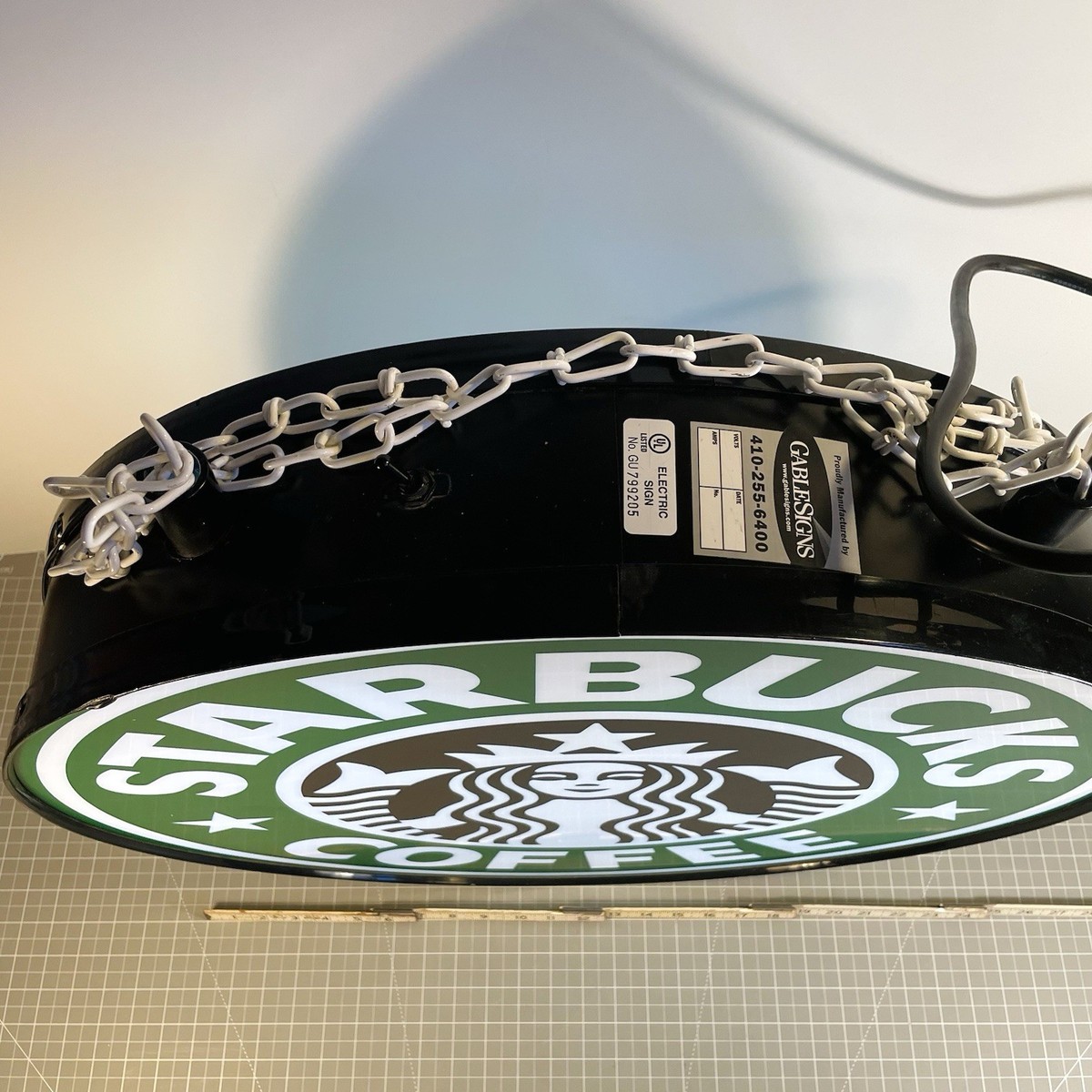 Rare Double-Sided Starbucks Coffee Lighted Sign 24” Wide 18 LBS | eBay