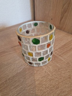 Boltze Gruppe Windlicht Mosaik Kerzenhalter Vintage Stil Glas Deko B21