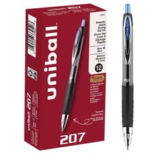 Signo Gel 207 Roller Ball Retractable Pen, 12 Count Pack of 1 , Blue