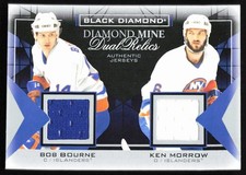 2021-22 Upper Deck Black Diamond Mine Dual Relics Ken Morrow / Bob Bourne New