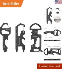 Versatile 3-Pack Keychain Multi-Tool | 19-in-1 Stainless Steel Utility