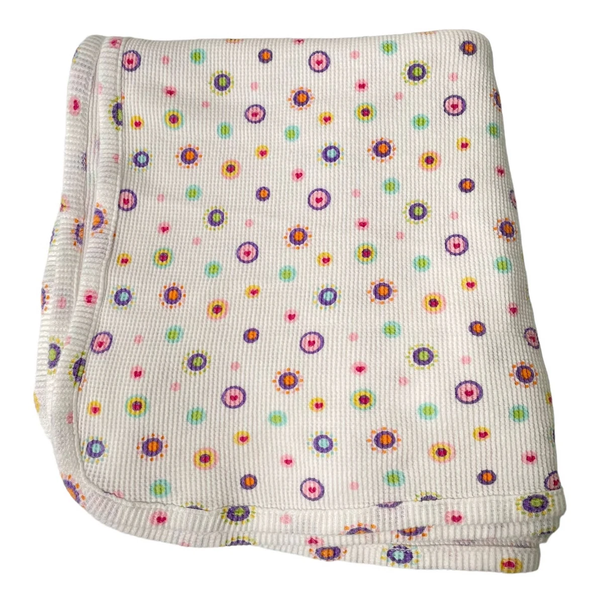 Koala Baby White Cotton Thermal Heart Dot Babies R Us Blanket 36 x 28