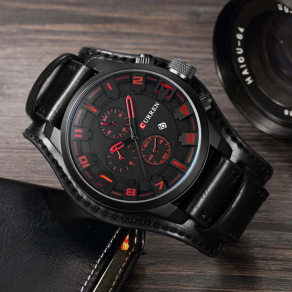 Montre Militaire Sport Homme Top MarQUE Quartz Date Large Bracelet