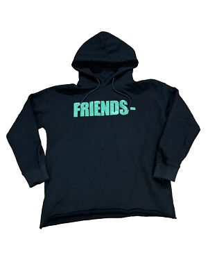 Vlone Friends Graphic Hoodie Size XL Black/GreenAuthentic Long Sleeve  Drawstring