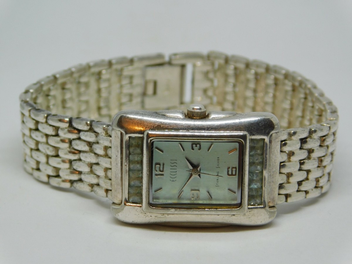 Ecclissi 32130 925 Sterling Silver Topaz Stones Quartz Analog Women's Watch