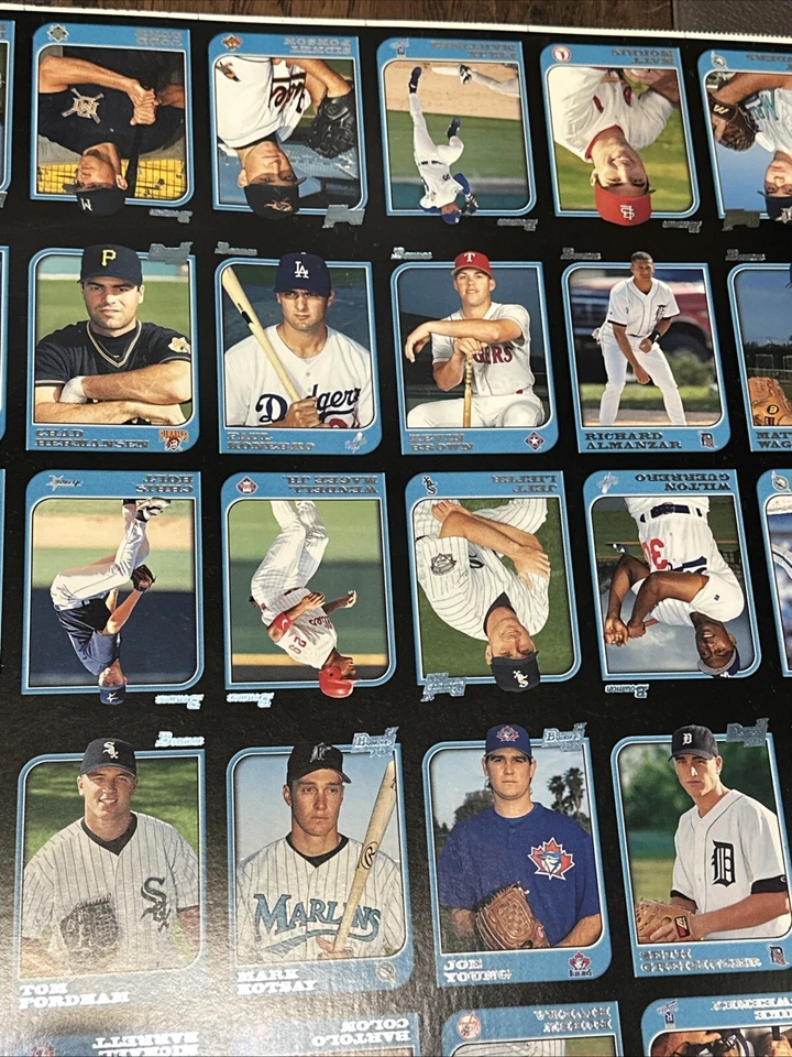Hoja de béisbol Bowman 1997 sin cortar Griffey Jr Boggs Chipper Smoltz Foto 3 de 4