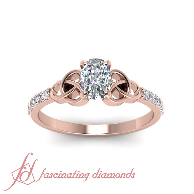Celtic Knot Engagement Ring For Women With Cushion Cut