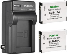 2-Pack SLB-10A Battery and AC Wall Charger Replacement for Samsung WB1100F, WB21