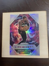 2020-21 Prizm Basketball Damian Lillard Fireworks SILVER Prizm Blazers