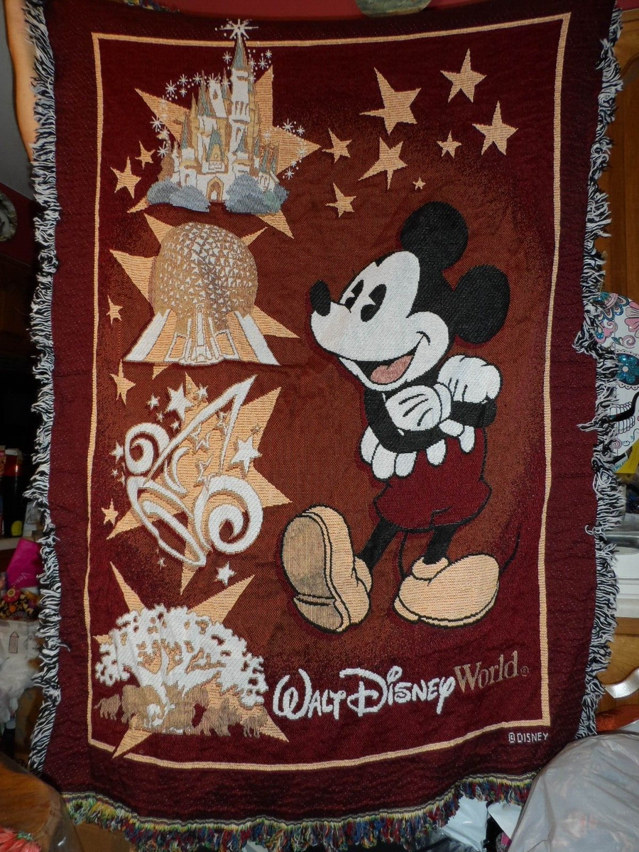 Walt Disney World Woven throw tapestry blanket 43