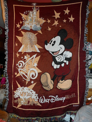 Walt Disney World Woven throw tapestry blanket 43