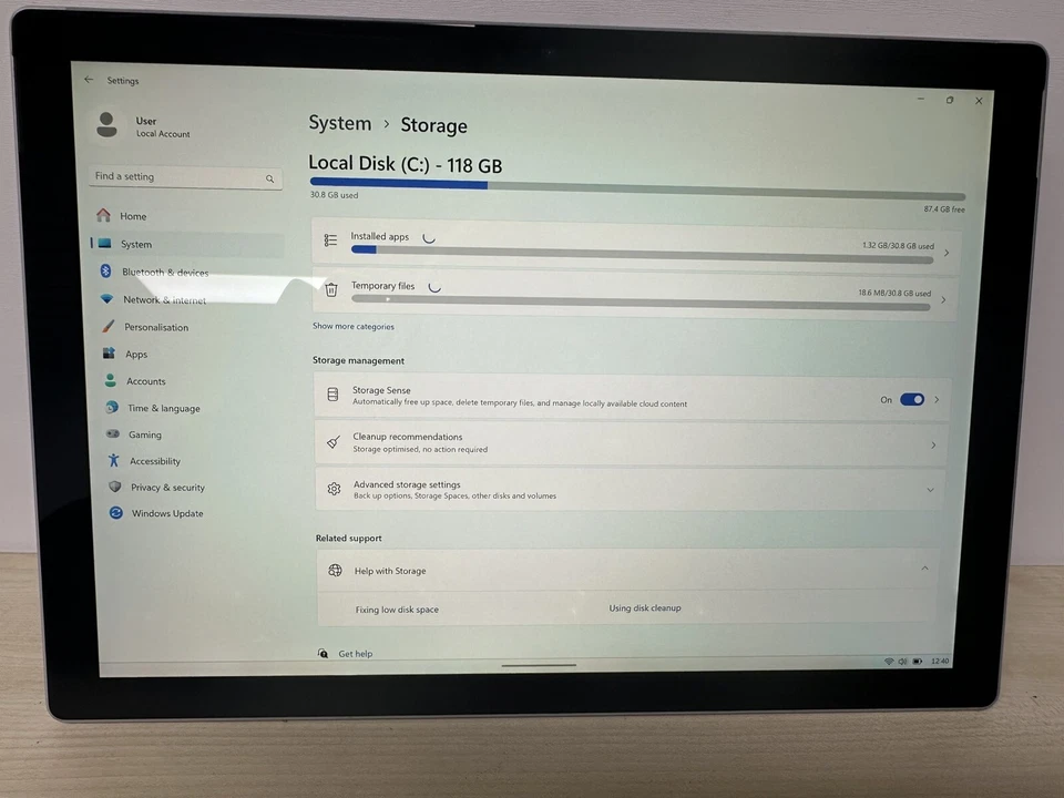 Microsoft Surface Pro 6 1796 i5-8350U 8GB Ram 128GB SSD Windows 11 LCD blemishes - Image 3 of 4