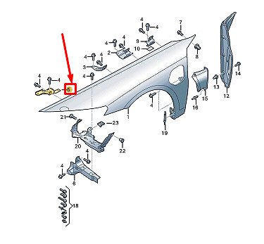 AUDI E-TRON GT Front Left Fender Holder 4J3821239B NEW GENUINE | eBay 