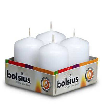 Bolsius Stumpenkerzen weiß 60/40mm 4er
