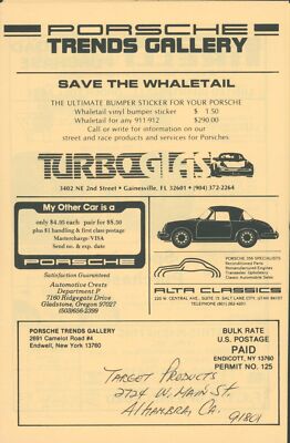 1980 Porsche Trends Gallery Vintage Catalog For Sale Advertising Booklet Endwell