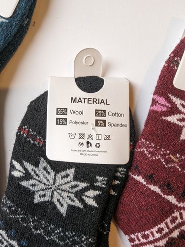 Kids Wool Socks Boys Girls Warm Hiking Thermal Winter Cozy - Picture 2 of 9