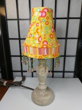 Metal Lamp With Colorful Shade 13" Tall