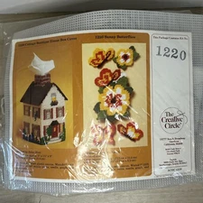 Vtg 1983 The Creative Circle Kit #1220 Needle Cottage Boutique Tissue Box Cover