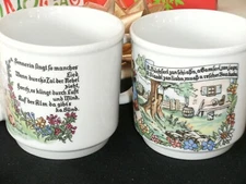 SET OF 2 COFFEE CUPS EUROPEAN SAYING 3X3INCH