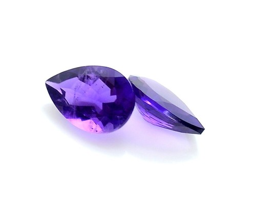 Zertifizierter natürlicher Amethyst Birnenschliff Paar 13x9 mm 6,16 cts facettierter loser Edelstein - Bild 7 von 8