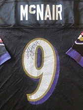 STEVE MCNAIR Signed BALTIMORE RAVENS Jersey, 3x Pro Bowl, MVP, Dec'd 2009,  COA