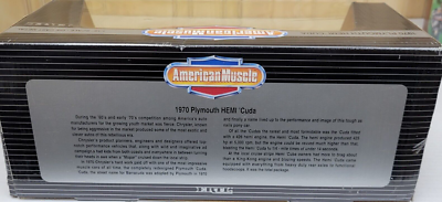 Ertl 1970 Plymouth Hemi 'Cuda 1/18 – Muscle Car Noir – Collection America Muscle