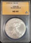 1996 $1 ANACS MS65 Silver American Eagle 4902397