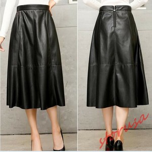 black leather a line dress