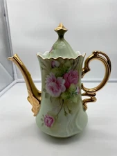 Lefton 3065 Coffee Pot/Teapot Heritage Rose Vintage   N56