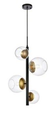 Chandelier Black and Brass Dining Room Light ...