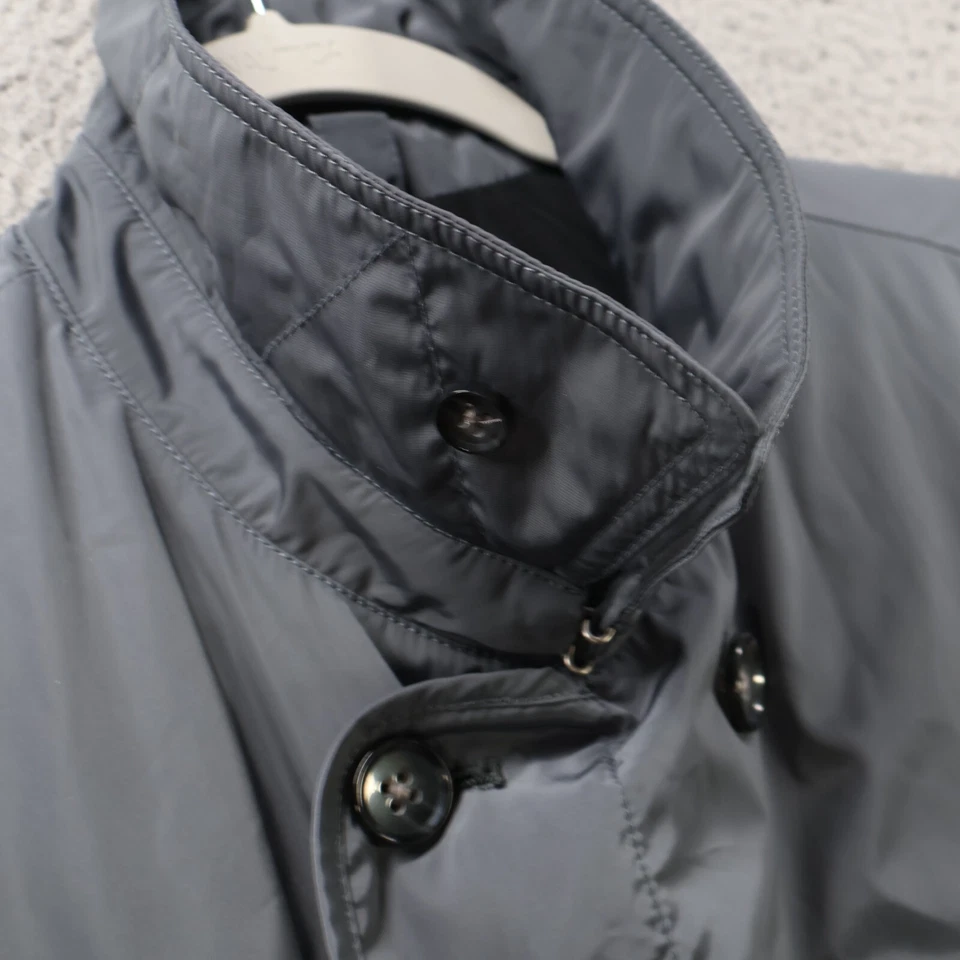 Banana Republic Coat Mens Extra Large Gray Blue Trench Rain Classic American - Image 4 of 4