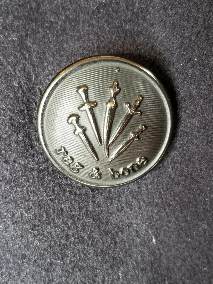 Abrigo Top de Hombre Rag & Bone Azul Lana Tweed — 40 USN ESTILO Mantón de Muelle Botones de Metal Foto 4 de 4