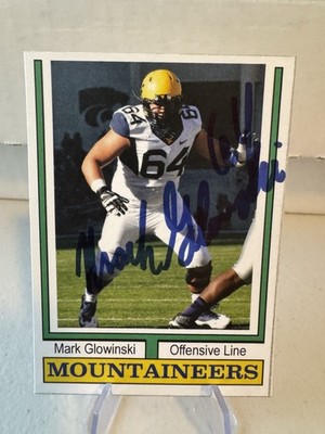 Mark Glowinski Custom Card Autograph West Virginia Football WVU