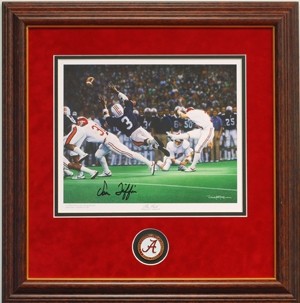 ALABAMA FOOTBALL DANIEL MOORE KICK AUTOGRAPHED FRAMED - Picture 1 of 1