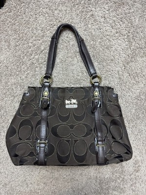 Coach Mia Signature Outline C satchel in Dark Brown