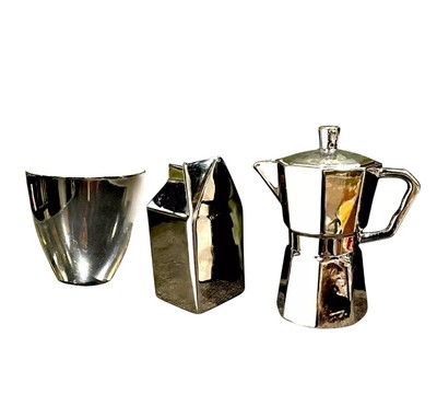 Seletti Estetico Quotidiano Kaffee Perkolator, Silber + Kanne Porzellan GEBRAUCHT 80,00 £