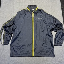 Reebok Windbreaker Jacket Mens Good Condition Size M Black Yellow Y2K