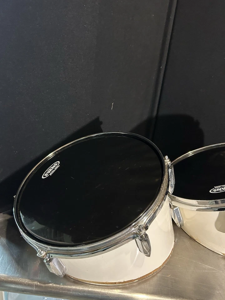 PREMIER Batería Vintage 4 Piezas Blancas Banda de Marcha Juego de Batería 14”, 12”, 10” y 8” Foto 2 de 4