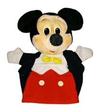 Vintage 1993 Disney Mattel 9 Mickey Mouse Plush Hand Puppet Disneyland EUC