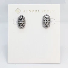 New Kendra Scott Ellie Silver Filligree Stud Earrings