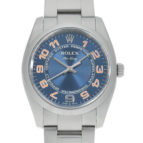 ROLEX Air king 114200 blue Concentric arabian M Number second ...